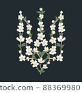 Trident is made with flowers. Ukraine. Vector illustration 88369980