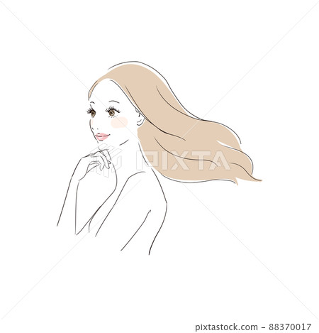 Beautiful woman with fluttering hair 88370017