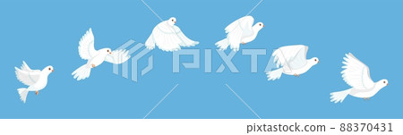 Flying bird animation. White pigeon flapping... - Stock Illustration  [88370431] - PIXTA