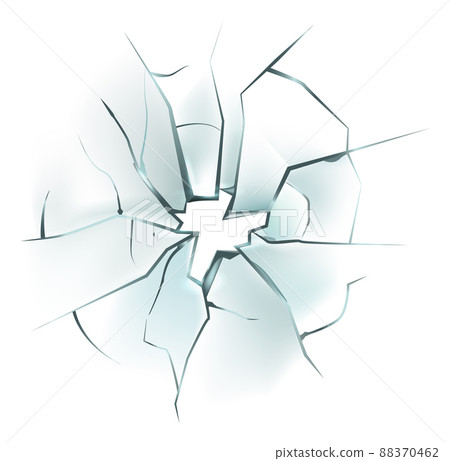 Cracked glass. Realistic broken screen. Crush effect 88370462