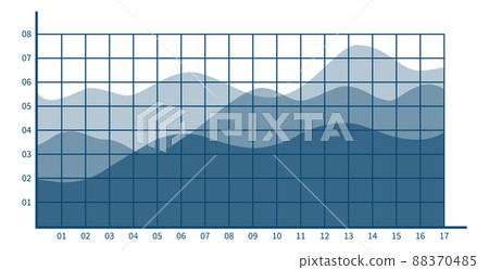Area chart symbol. Financial data report diagram 88370485