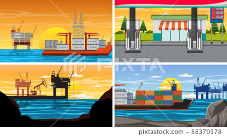 Set of oil petrol and gas relevant scene 88370578