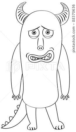 Black and white doodle character 88370636