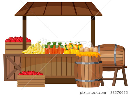 Flea market concept with fruit store 88370653