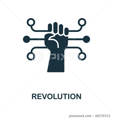 Revolution icon. Monochrome simple Revolution icon for templates, web design and infographics 88370723
