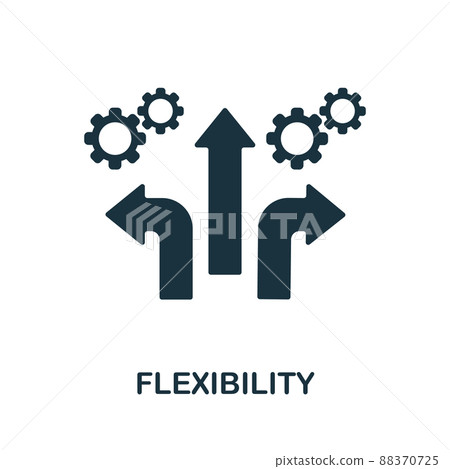 Flexibility icon. Monochrome simple Flexibility... - Stock Illustration ...