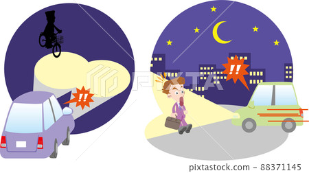 交通安全<夜間司機的hiyari帽子/前面的粗心> 88371145