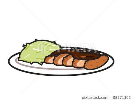 切碎的炸肉排和捲心菜 切碎的炸肉排和捲心菜 88371305
