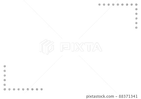 Background material: Frame drawn with glittering silver dotted line 88371341