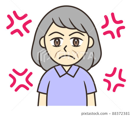 Elderly woman and anger sign 88372381