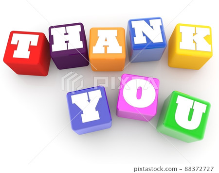 Thank you concept on different colored toy blocks 88372727