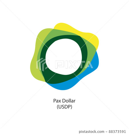 Pax Dollar decentralized storage network - cryptocurrency icon. Vector illustration 88373591