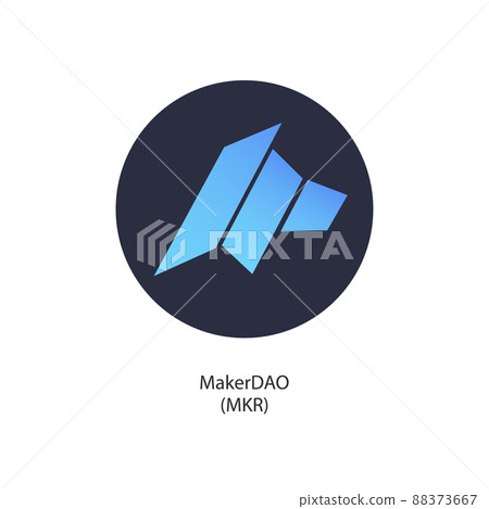 MakerDAO platform cryptocurrency icon isolated on white background. Vector illustration 88373667