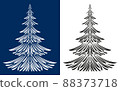Christmas Fir Tree Contours 88373718