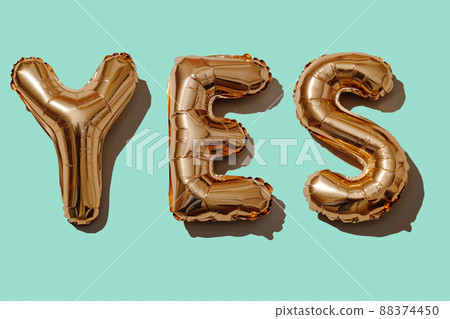 letter-shaped balloons forming the word yes letter-shaped balloons forming the word yes 88374450