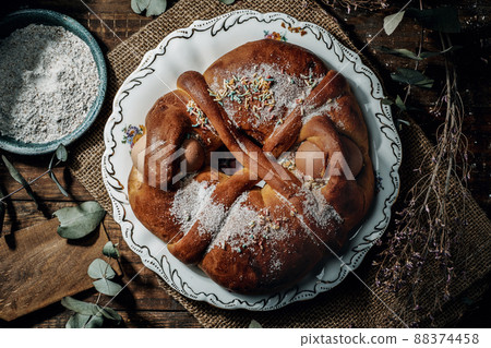 mona de pascua cake, eaten on Easter Monday 88374458