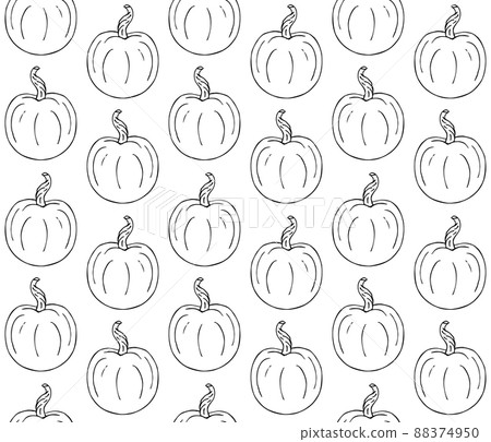 Vector seamless pattern of hand drawn pumpkin 88374950