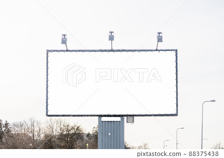 Mockup large white blank advertising billboard or promotion against the sky background Mockup large white blank advertising billboard or promotion against the sky background 88375438