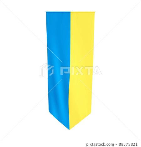 Ukraine vertical flag. National Ukrainian yellow blue flag. Ukraine pennant. 88375821