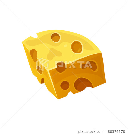 Cheese slice with holes, vector icon or clipart. - Stock Illustration ...
