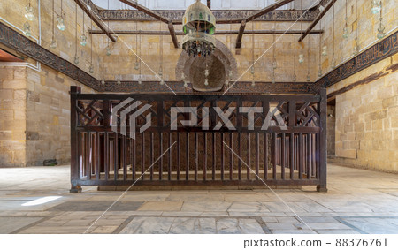 Interior of Mausoleum of al-Salih Nagm Ad-Din Ayyub in 1242-44, Al Muizz Street, Old Cairo, Egypt 88376761