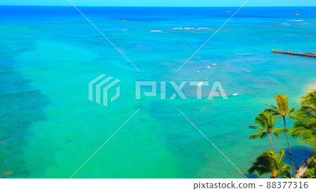Hawaiian scenery (sea with beautiful cobalt blue) 88377316