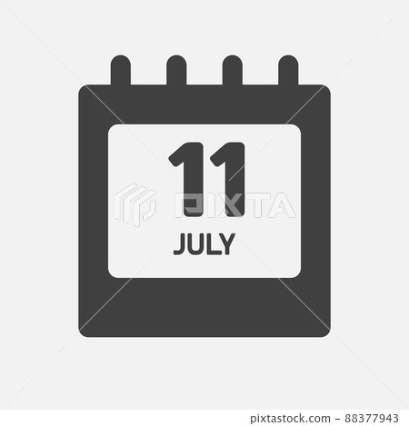 Icon day date 11 July, template calendar page 88377943