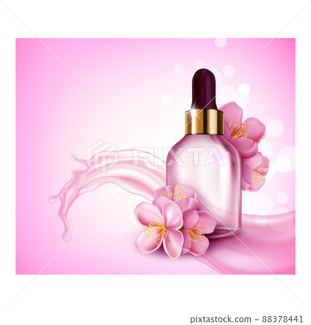 Sakura Facial Serum Creative Promo Poster Vector Sakura Facial Serum Creative Promo Poster Vector 88378441