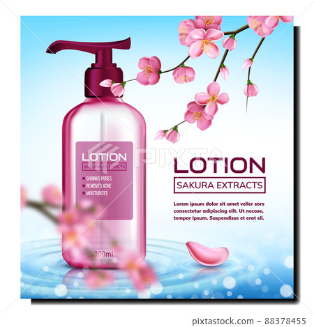 Lotion Sakura Extracts Promotion Poster Vector 88378455
