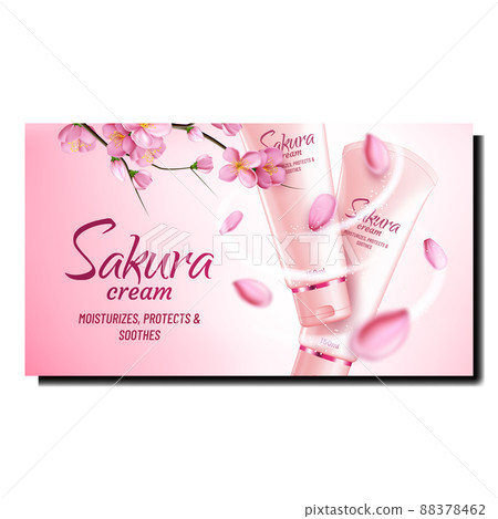 Sakura Cream Creative Promotional Banner Vector Sakura Cream Creative Promotional Banner Vector 88378462