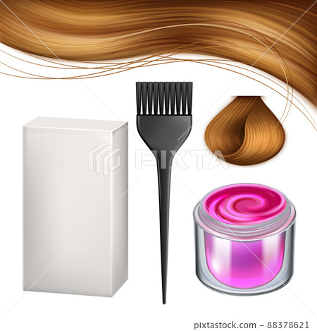 Hairpainting Cosmetology Accessories Set Vector Hairpainting Cosmetology Accessories Set Vector 88378621