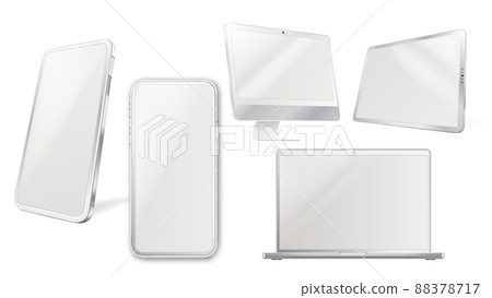 Smartphone, Tablet And Laptop Display Set Vector Smartphone, Tablet And Laptop Display Set Vector 88378717