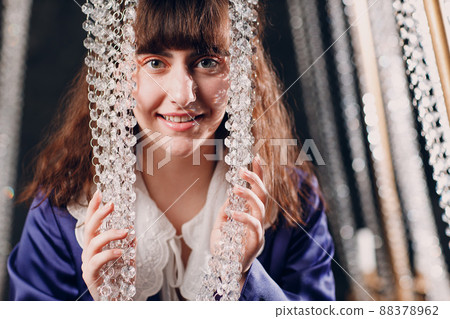 Young sporty woman 80 and 90's style. 90s fashion positive girl 88378962