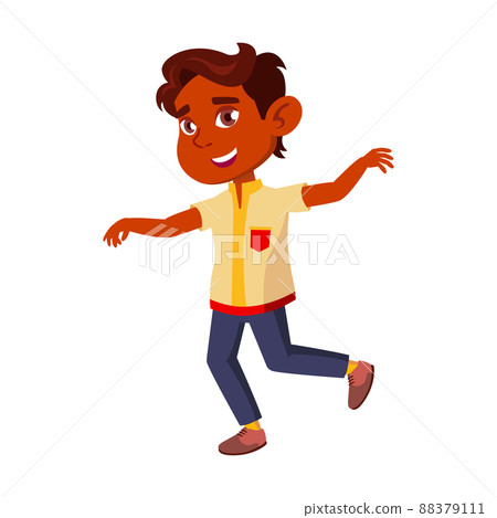 Kid Boy Running And Playing On Playground Vector 88379111