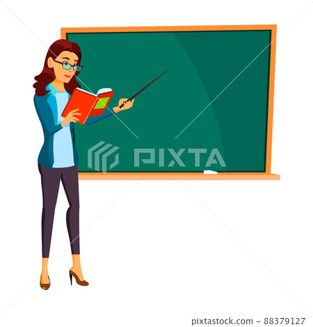 Teen Girl Read Education Book In Classroom Vector 88379127