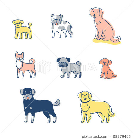 Various kinds of dog sets - Stock Illustration [88379495] - PIXTA