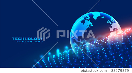 digital earth with particles and light effect 88379879