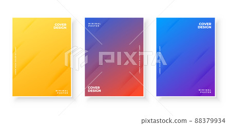 Colorful modern gradient covers abstract design set 88379934