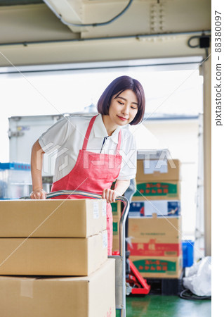 在倉庫工作的女性員工 在倉庫工作的女性員工 88380097