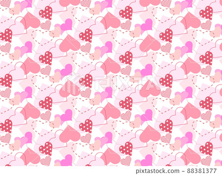Cute heart seamless pattern background, warm color variations Cute heart seamless pattern background, warm color variations 88381377