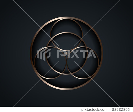 Sacred Geometry, silver logo Mandala, circles and sacred center, alchemy esoteric sign, mystical magic celestial talisman. Spiritual occultism object vector illustration isolated on black background Sacred Geometry, silver logo Mandala, circles and sacred center, alchemy esoteric sign, mystical magic celestial talisman. Spiritual occultism object vector illustration isolated on black background 88382805