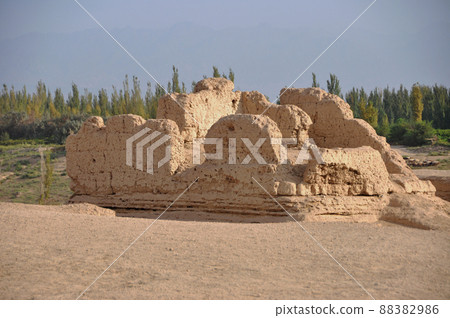 Silk Road, Xinjiang Uygur Autonomous Region, China, Turfan World Cultural Heritage, Kogawa Former Castle Silk Road, Xinjiang Uygur Autonomous Region, China, Turfan World Cultural Heritage, Kogawa Former Castle 88382986