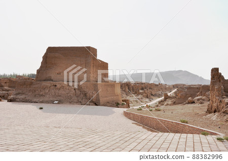 Silk Road, Xinjiang Uygur Autonomous Region, China, Turfan World Cultural Heritage, Kogawa Former Castle Silk Road, Xinjiang Uygur Autonomous Region, China, Turfan World Cultural Heritage, Kogawa Former Castle 88382996