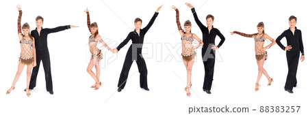 Boy and girl dancing ballroom dance 88383257