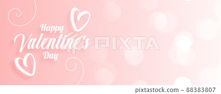 pink bokeh valentines day hearts banner design 88383807