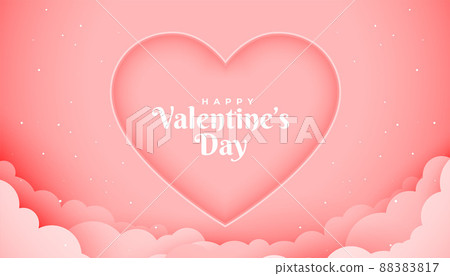 romantic valentines day paper style card design romantic valentines day paper style card design 88383817
