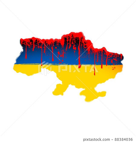 Map of Ukraine ink blots background 88384036