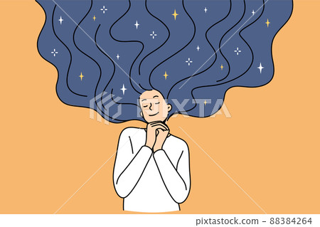 Young woman dreaming and visualizing of future 88384264