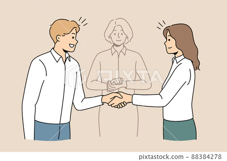 Business partners come to solution with mediator help Business partners come to solution with mediator help 88384278