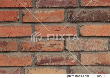 Brick wall with red brick, red brick background. 88385112